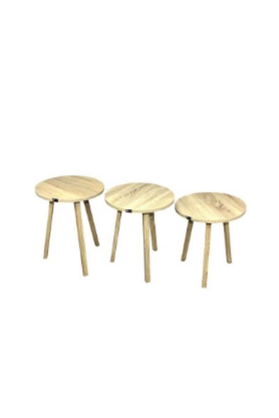 bright star Set of 3 round coffee tables, multi-colored, 50x38 cm