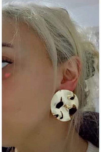 mos&more Gold Big Round Stylish Multi Haiffi Women's Earrings