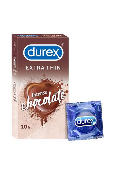 Durex Extra Thin Intense Chocolate Flavoured Condoms For Men - 10s