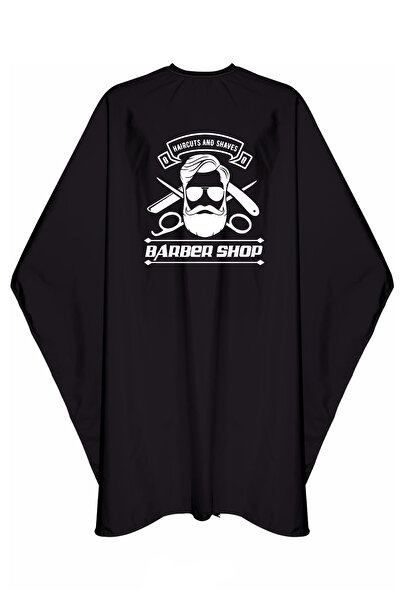 ayobi Penuar Siyah Baskılı Penuar Berber Önlüğü Tıraş Önlüğü Saç Kesim Önlüğü...