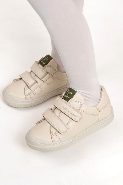 kids A more Dream Double Velcro Leather Unisex Kids Shoes Beige