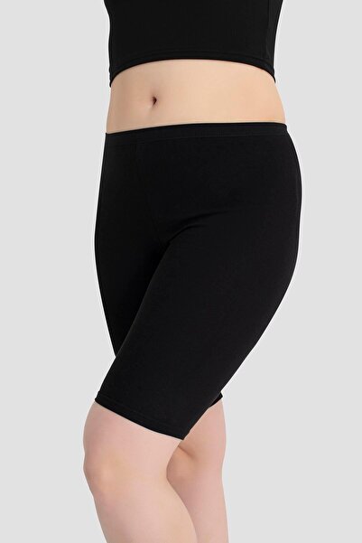 Arma Yıldız Women's Above Knee Short Tights Black Cotton Lycra