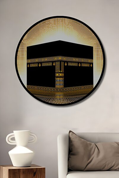 Teona Ahşap Kabe Altın Işık Modern Sanat Ahşap Dekoratif Yuvarlak Salon/Ofis/...