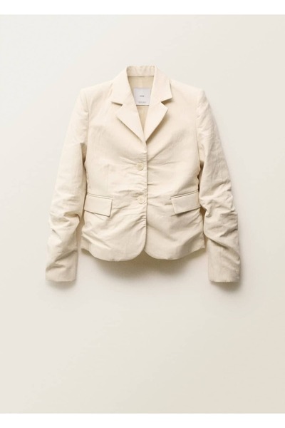 MANGO Woman Pamuk ve keten karışımı blazer ceket