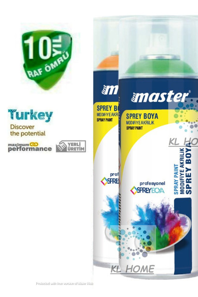Master Trafik Sarı Profesyonel Seri Akrilik Sprey Boya 400 ml Büyük Boy- 10yı...