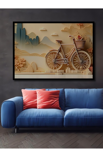 Teona Ahşap Bisiklet Rüyası Ahşap Dekoratif Dikdörtgen Salon/Ofis/Ev/Mutfak/B...