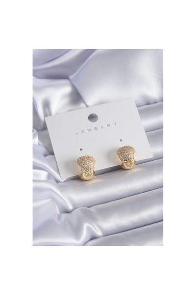 Skygo Gold Color Zircon Stone Brass Women's Earrings - TJ-BKP7840