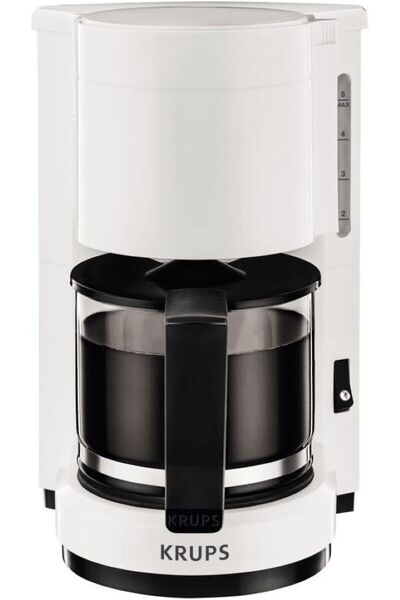 Krups F1830110 Aroma Kahve Makinesi, 6 Fincan, Beyaz/Siyah