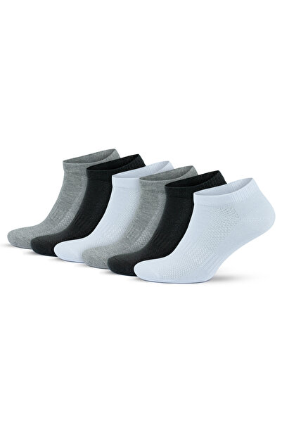 Go With 6'lı Premium Penye Pamuklu Desensiz Spor Erkek Kadın Patik Sneaker Ço...