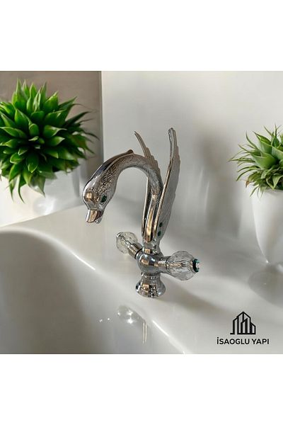 İSAOĞLU YAPI Sink Faucet Handmade Special Design Brass Sink Fixture