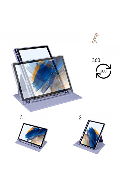Covpor Galaxy Tab A9 Plus 11 İNÇ Uyumlu Termik Tablet Kılıf + Bluetoothlu Klavye Mouse Lavanta