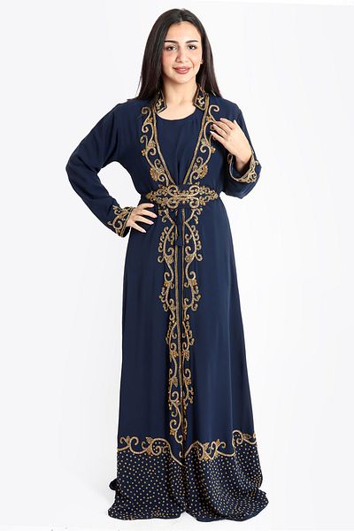 IKKXA Sparkling Handwork Blue Kaftan IKW9978