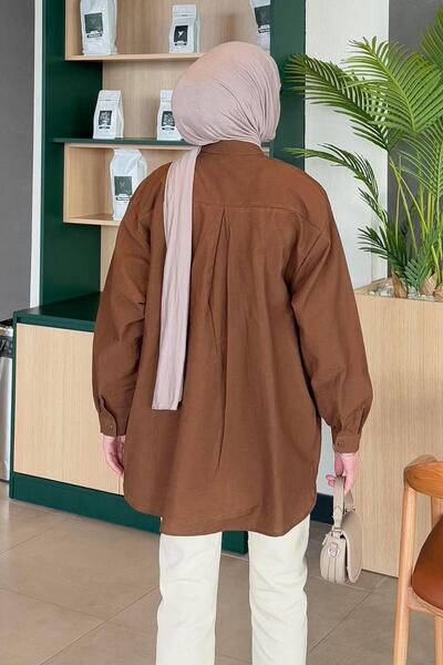 lamelif Lena Oversize Brown Shirt