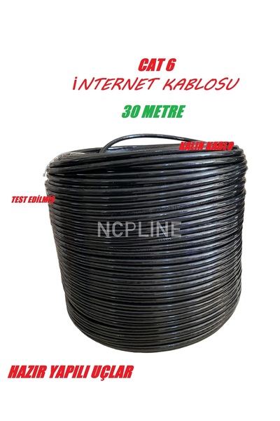 NcpLine 30 METRE İNTERNET KABLOSU CAT 6 DIŞ ORTAMA DAYANIKLI KALIN SAĞLAM KAB...