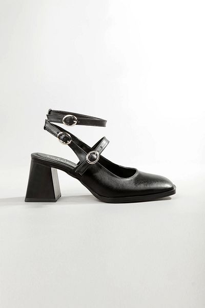 Lio Shoes Tocuri înalte negre pentru femei - Talpă TPU cu vârf pătrat KSYHC102