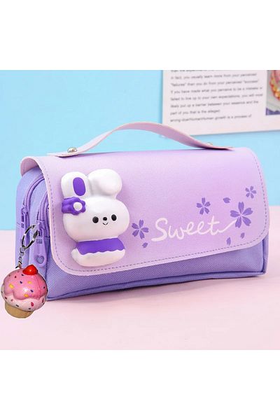 Hobidehobi 3D Rabbit&Cupcake Pen Holder with Squishy Accessory
