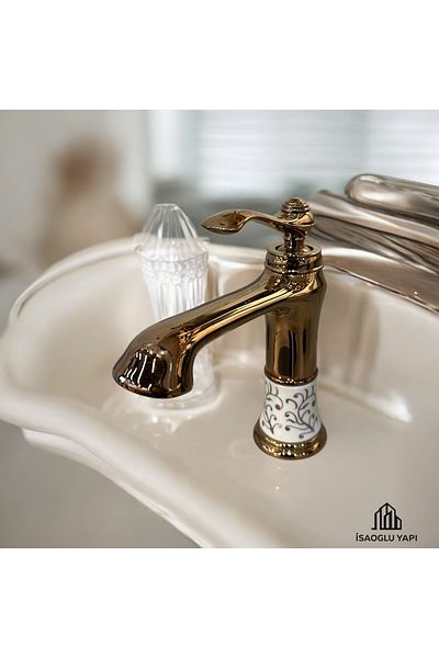 İSAOĞLU YAPI Bronze Basin Faucet Copper Vintage Fixture Country Classic Fixture