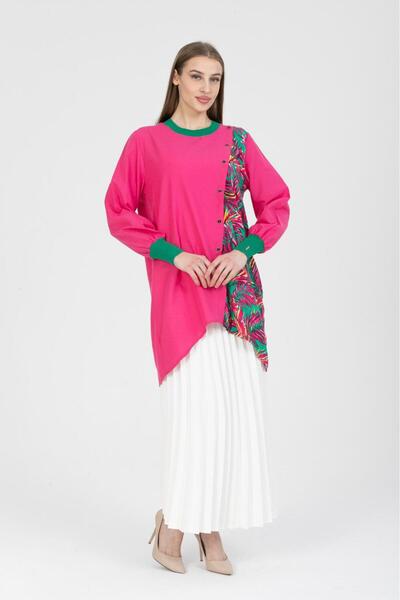 linvera Çiçek Desenli Tesettür Gömlek