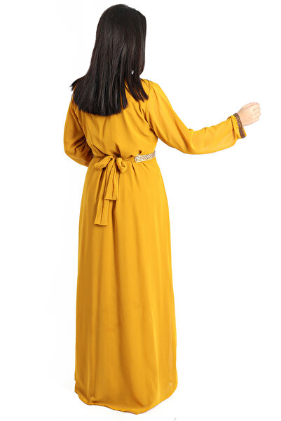 IKKXA Crystal Bliss Handcrafted Yellow Kaftan IKW9857