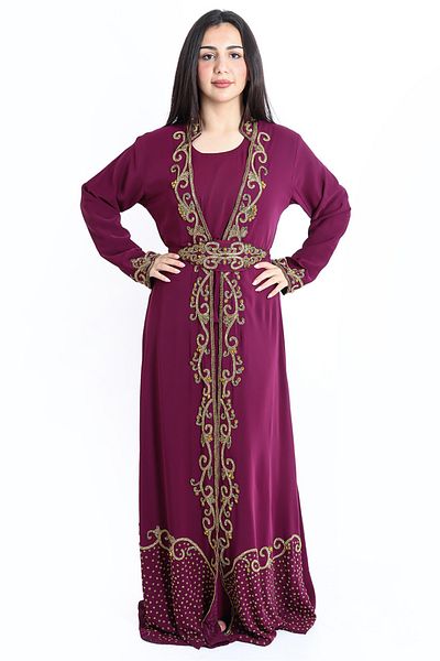 IKKXA Sparkling Handwork Purple Kaftan IKW9978