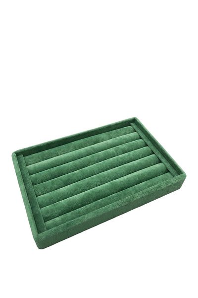 MeGass Dekor Domestic Production Small Size Suede Fabric Green Color 22,5/14,5 cm Roll Drawer Ring Stand