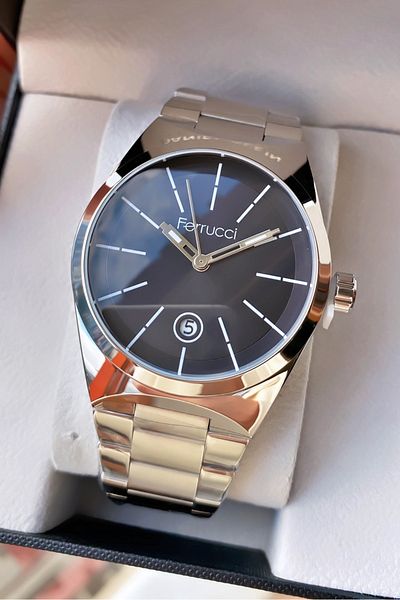 Ferrucci Brand Silver Color Steel Cord Steel Case Men's Wristwatch - Bracelet Gift