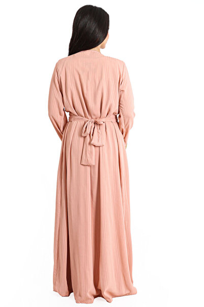 IKKXA Handcrafted Embellished Peach Kaftan IKW1090