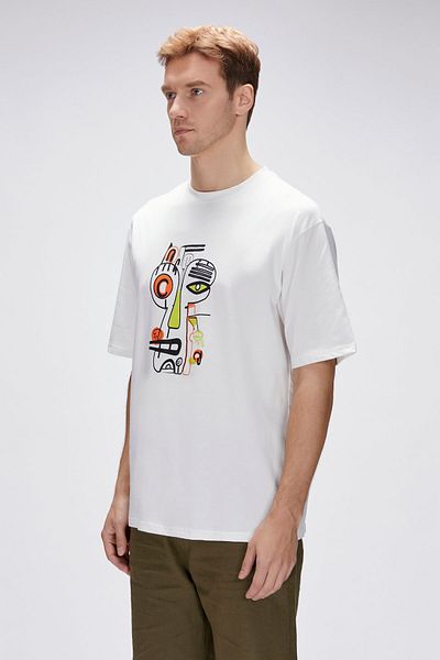 Bad Bear Collis White Men's Printed T-Shirt