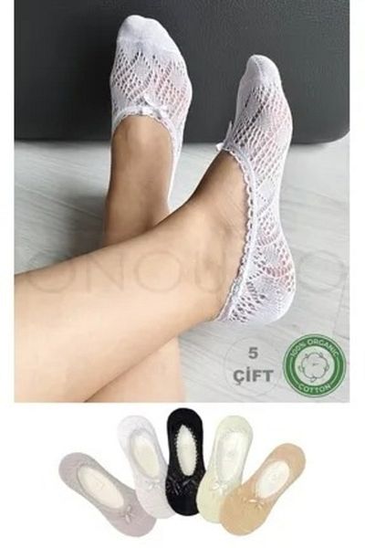 kozaneli 5 Pairs of Lace Ballerina Booties Socks