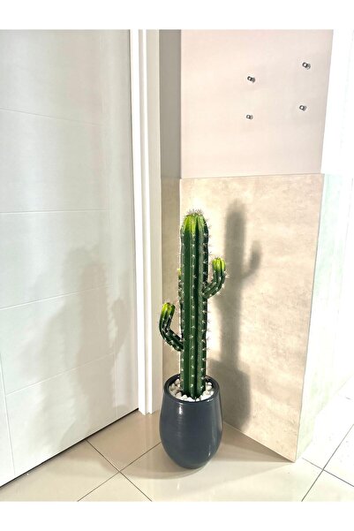 odka Yapay Kaktüslü Saksı Saksı Ve Bitki Yükseklik 120cm Antrasit