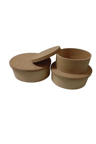 st koleksiyon hobi antika Mdf Set of 3 Flat Oval Boxes