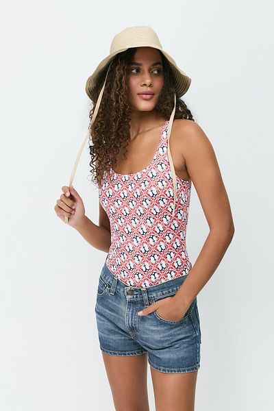 C&City U Neck Swimsuit 7744 Red