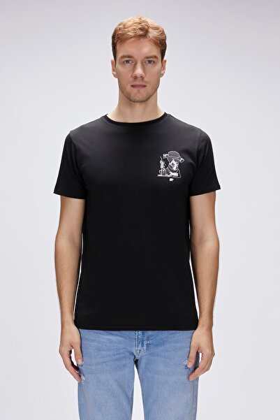 Bad Bear Duggie Men's Black Round Neck T-Shirt