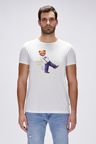 Bad Bear Nash White Men's Printed T-Shirt
