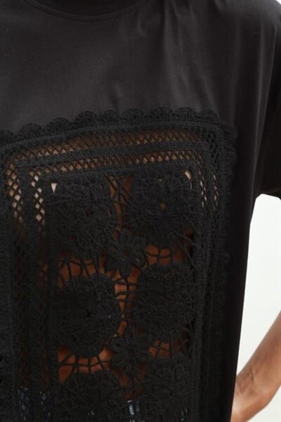 Genel Markalar Aesco Melasti Motifli Brodeli Tişört 8019-8