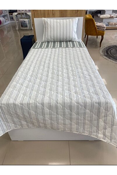 DENİZLİ ÇEYİZ Çift Taraflı Tek Kişilik Kapitone Pike Yatak Örtüsü Takımı