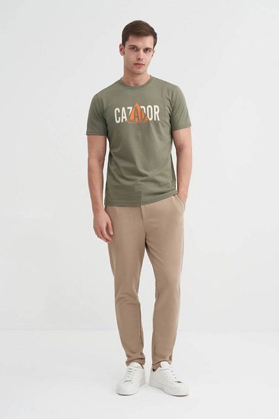 Cazador Caz 4155 Slim Fit Crew Neck Cotton Printed T-Shirt
