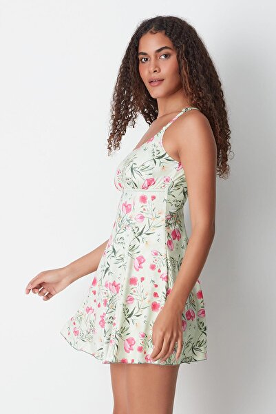 C&City Πράσινο Φούξια Φόρεμα Μαγιό - 7784 Μοντέλο