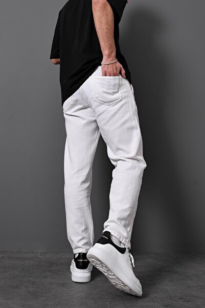 Slatra Men's Ecru Gabardine Fabric Trousers