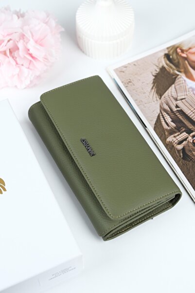 ESGUARE Women's 100% Genuine Leather Design Compartment Wallet