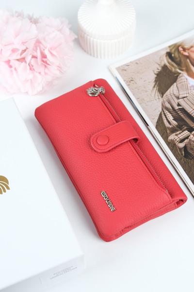 ESGUARE Women's Genuine Leather Design Compartment Wallet