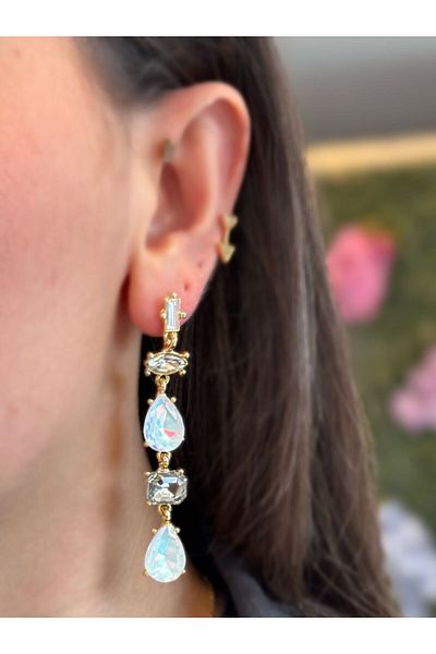 MioArt Shiny Stylish Earrings with Crystal Stones