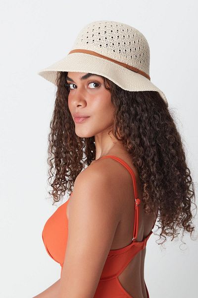 C&City Mercerisierter mittelbeiger Strandhut - T24740-15