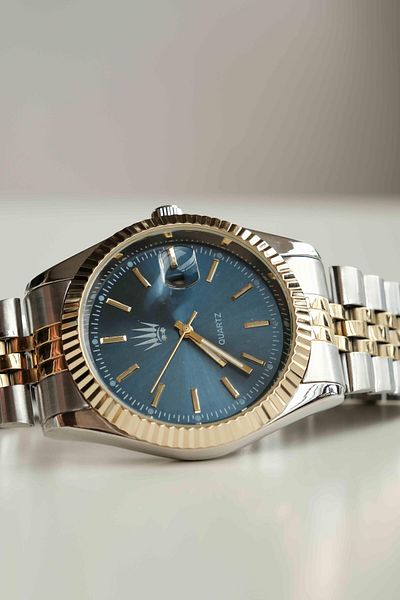 WATCHOFROYAL Grand Silver Gold Blue Wristwatch