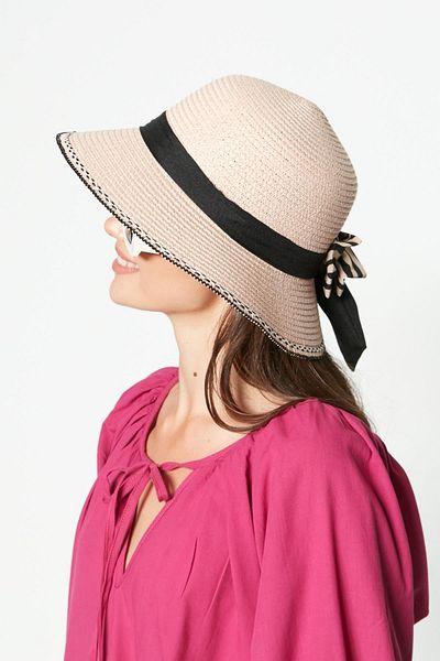 C&City Short Brim Straw Beach Hat Y23730-56 Powder