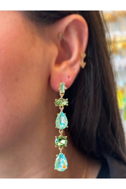 MioArt أقراط أنيقة لامعة مع حجر الكريستال