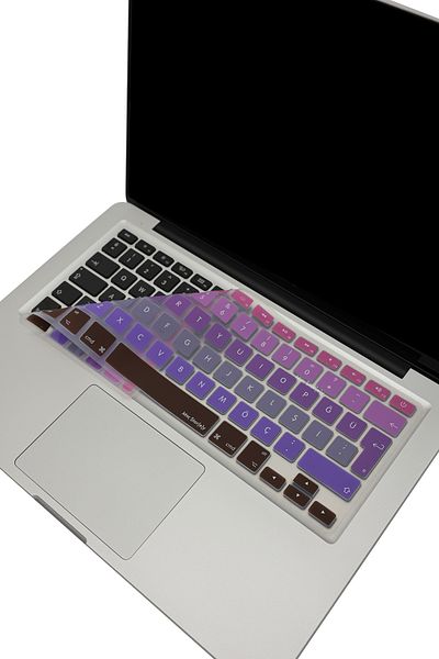 Mcstorey واقي لوحة المفاتيح Macbook Air Pro (TURKISH Q) (نموذج USB قديم 2008-2017) A1466 A1502 متوافق مع Ombre