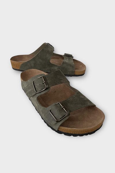 Liger Unisex Ορθοπεδικές Παντόφλες KHAKI Διπλή Πόρπη