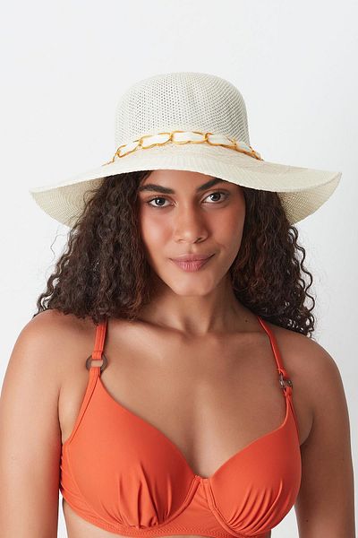 C&City Mercerizált krémszínű strandkalap - T24740-05
