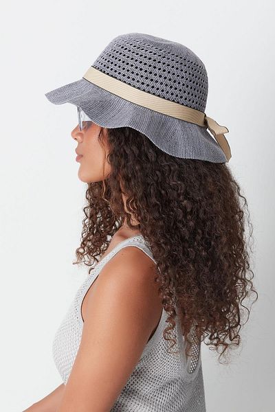 C&City Mercerisierter grauer Strandhut - T24740-14